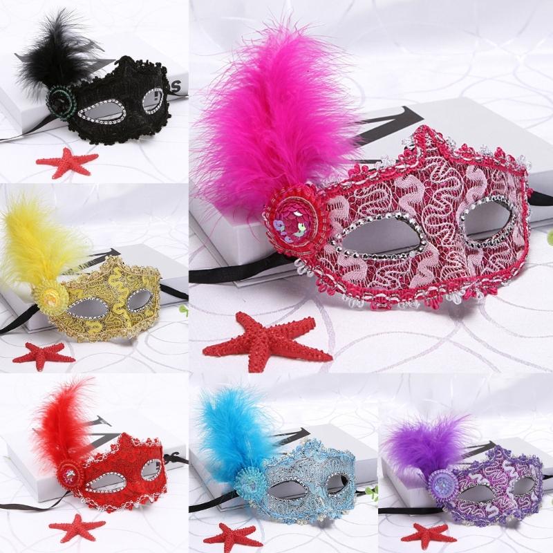 Costume Mask Feather Masquerade Mask Halloween Mardi Gras Cosplay Party Masque