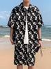 Men's Ice Silk Floral Hawaiian Shirt & Shorts - Short Sleeve, Breathable, Stylish, Cool, Summer Suit