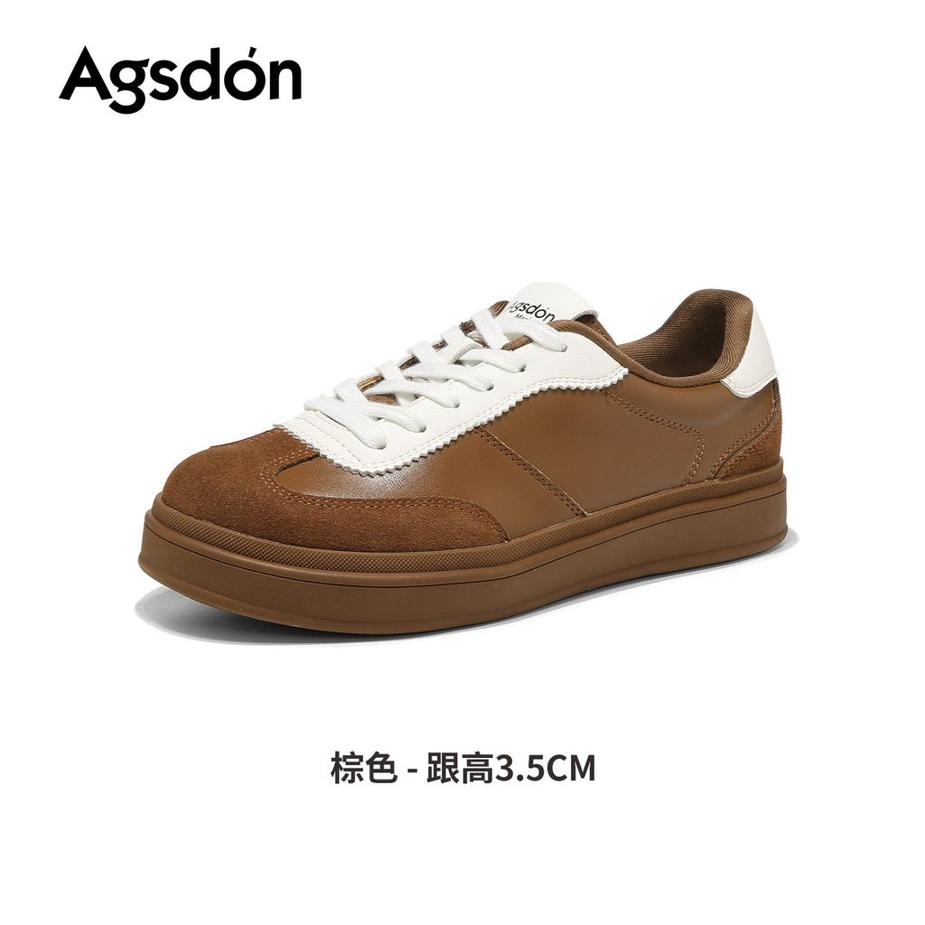 Augustine color matching German training shoes new spring black lace-up casual sports shoes retro board shoes