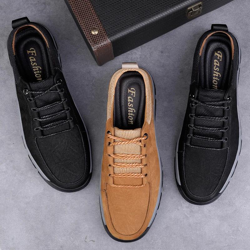 Fashion Men Shoes Lace Up Handmade Casual Men Shoe Design Lace Up Sneakers Man Genuine Leather Soft Shoes Men Oxfords Shoes
