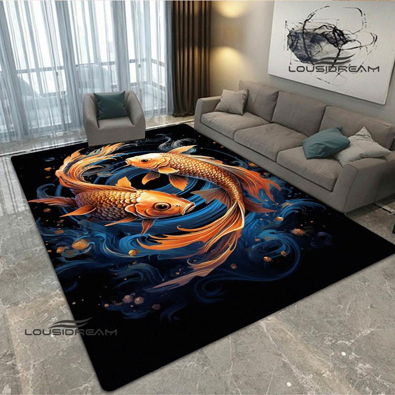 3D fish Cute printed carpet Non -slip carpet Yoga mat door mat photography props kitchen mat area rug birthday gift