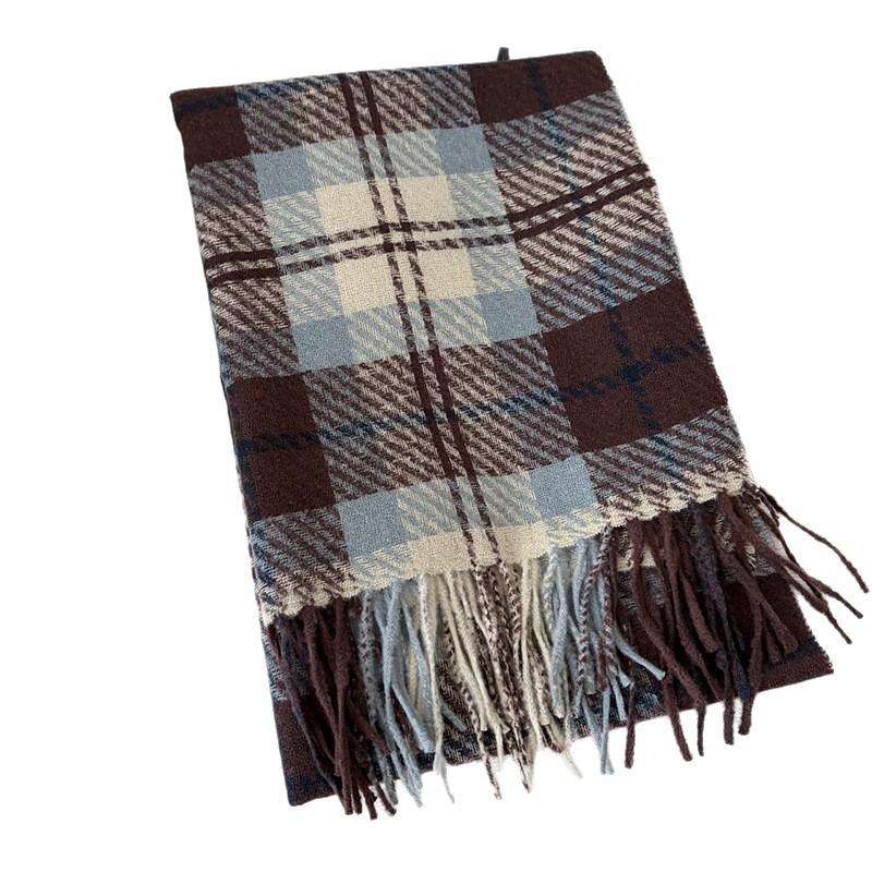 Scarf Women's Winter 1116 New Warm Fringed Shawl Imitation Cashmere Versatile Student Couple Christmas Plaid Scarf