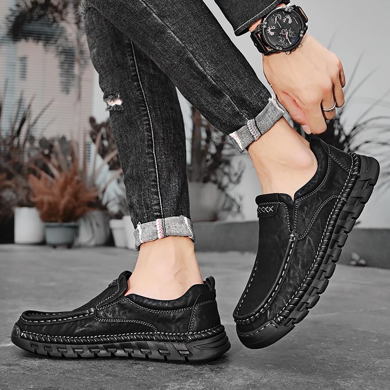 Popular Men's Shoes Autumn Men's Business Dress Small Leather Shoes Fashion British Block Casual Shoes