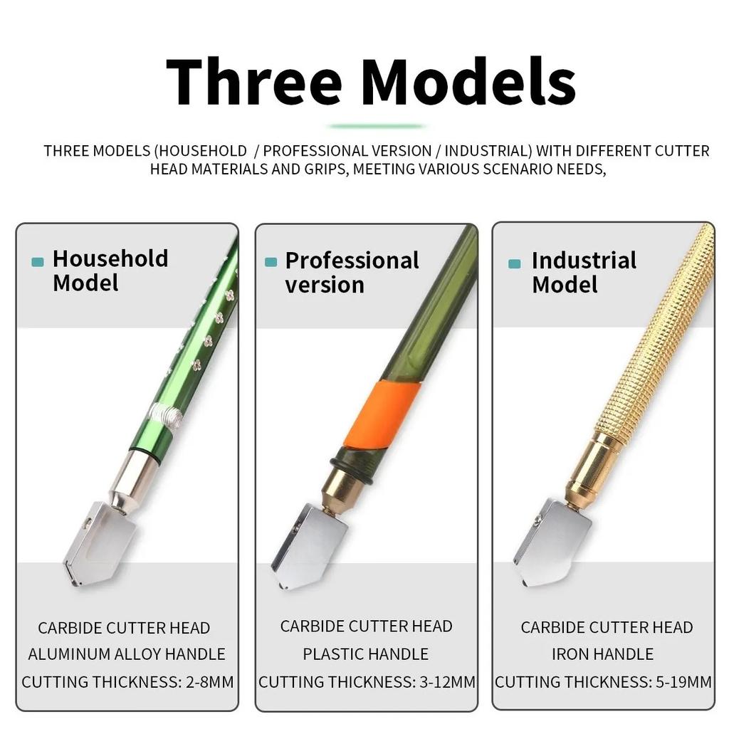 1 Stück Mehrfarbig Professioneller Glasschneider für Fliesen Tragbarer Glasschneider Diamantspitze Fenster Bastelglas Messer Handwerkzeug