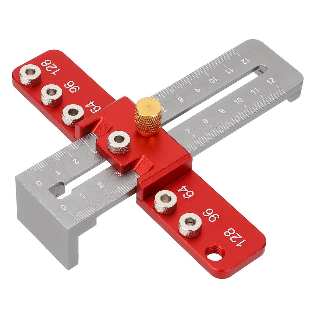Cabinet Hardware Jig Adjustable Drawer Door Handle Template Tool Drill Guide Punch Locator with 2 Clamp