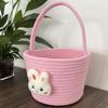 Baby Nursery Easter Basket with handles empty bunny egg basket Cotton Rope Woven Storage Baskets For gifts And Candy