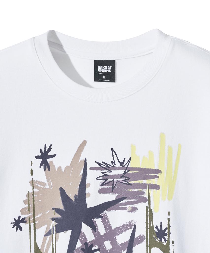 GAKKAI UNIONS Star Scribble Short Sleeve T-Shirt White