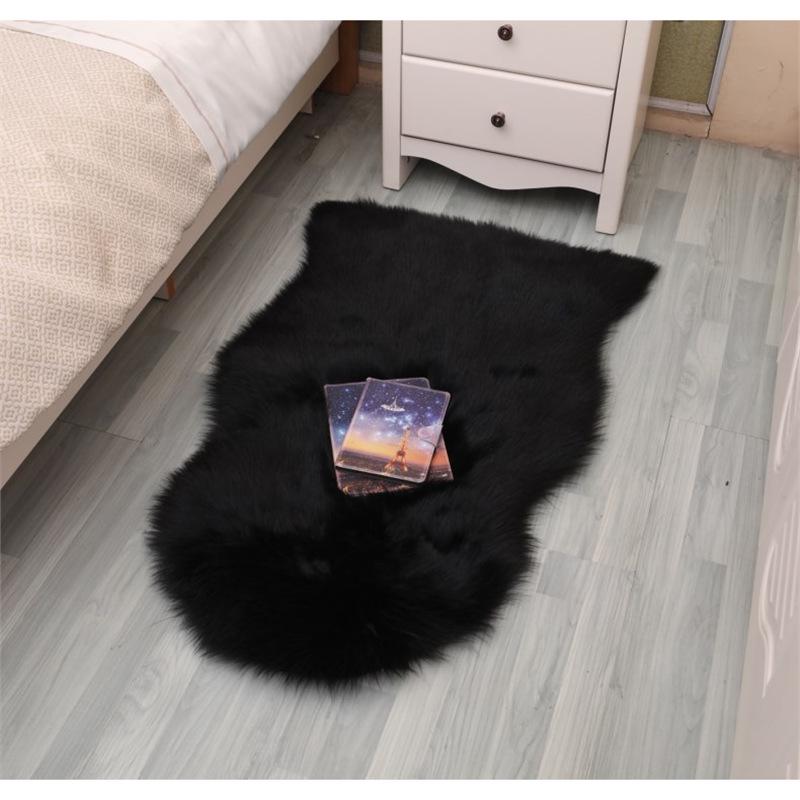 European Style Modern Minimalist Faux Wool Long Pile Rug for Living Room and Bedroom
