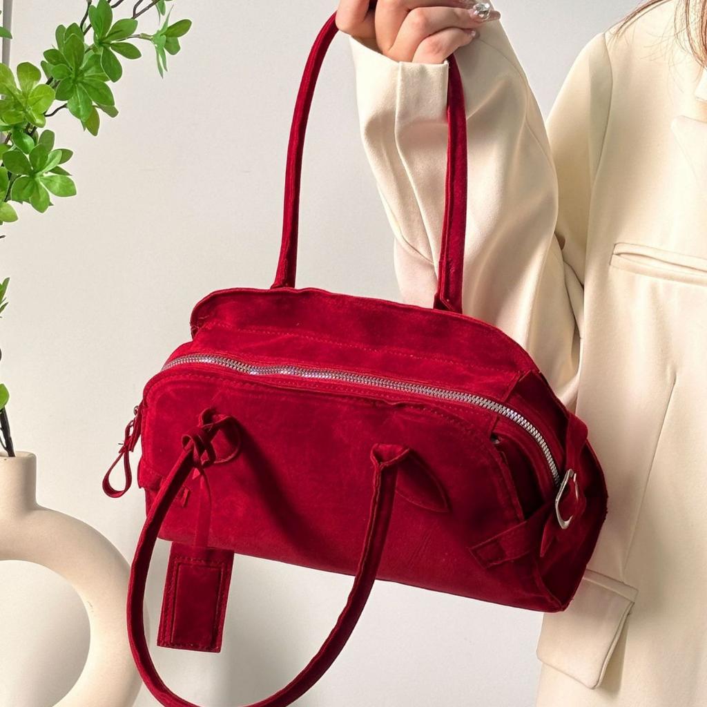 Retro červená svatební taška dámská nová trendy prémiová textura niche dojíždějící matná kůže přenosná taška přes rameno
