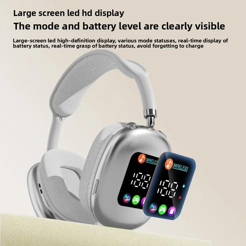 Head-mounted Touch Screen Earphones Digital Display Screen Noise Cancellation Casque Bluetooth Headphones