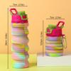 Outdoor Sports Silicone Foldable Water Bottle For Camouflage Creative Travel Reusable Leakproof Water Bottle With Carabiner