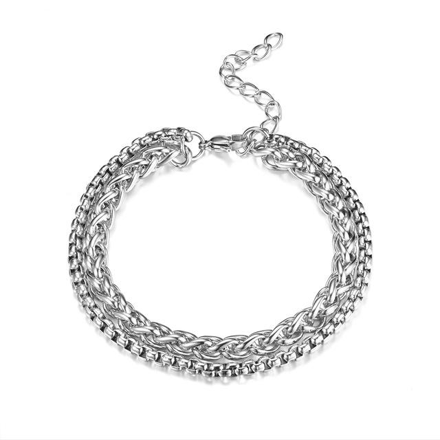 

Хип-хоп браслет-цепочка с двойным панцирем из нержавеющей стали для мужчин и женщин, крутой кубинский браслет-цепочка, унисекс, ювелирные изделия на запястье, подарок