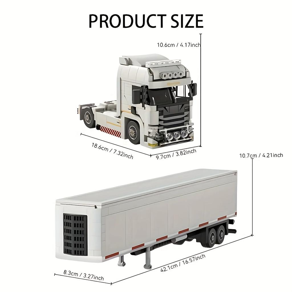 2in1 European Trailer + Boxcar Urban Traffic Logistics Transport Vehicle Building Blocks Set - Truck Trailer Collectible