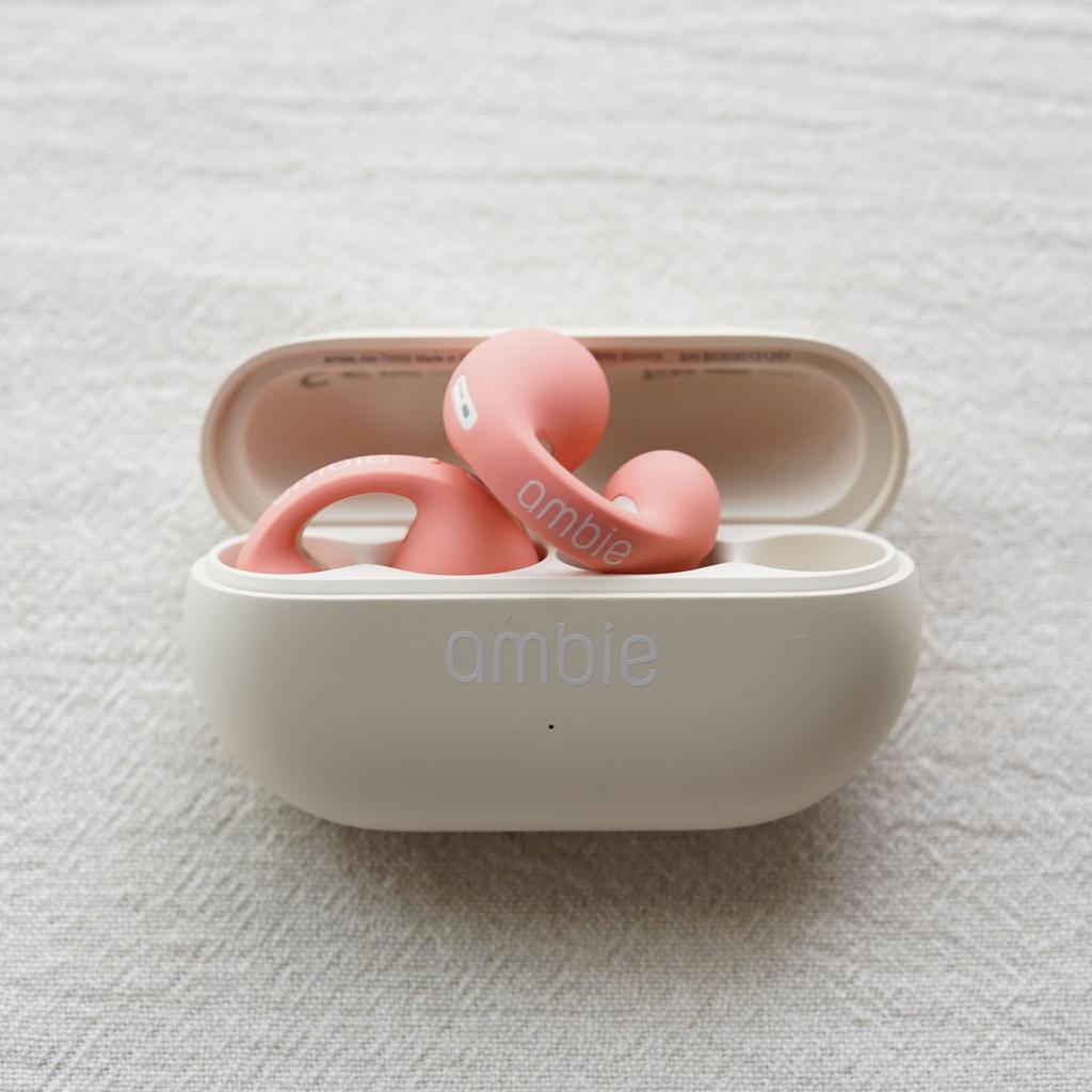 Ambie Sound Earcuffs Starter Set Earphone X AM-TW02 (FLAMINGO Beige)