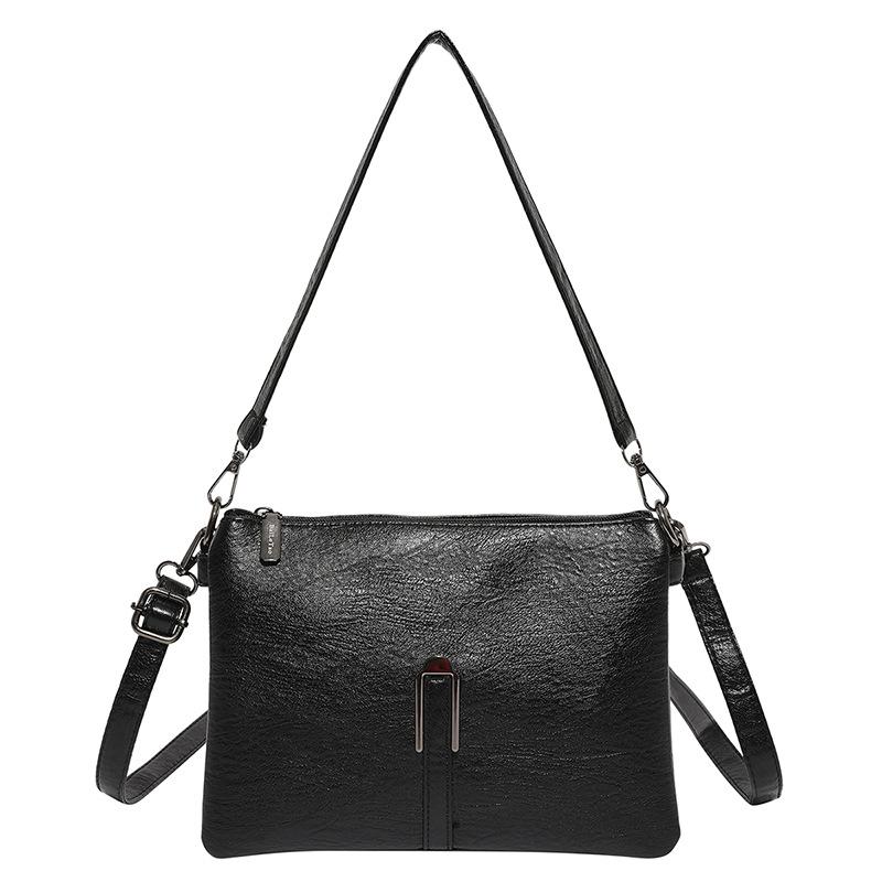 

Women s bag new urban simple fashion messenger bag women s large-capacity soft leather underarm shoulder bag чёрный