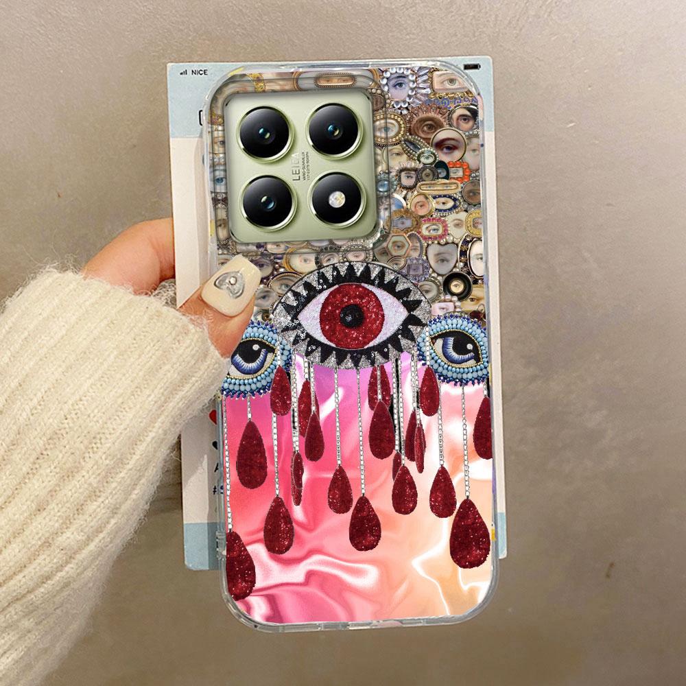 Фиолетовое лицо Солнце Звезды Женщины Девушки Ретро Стиль Водная Текстура Чехол для Телефона для Xiaomi Mi 13T 14T Pro 11 Lite NE 5G Силиконовый Чехол