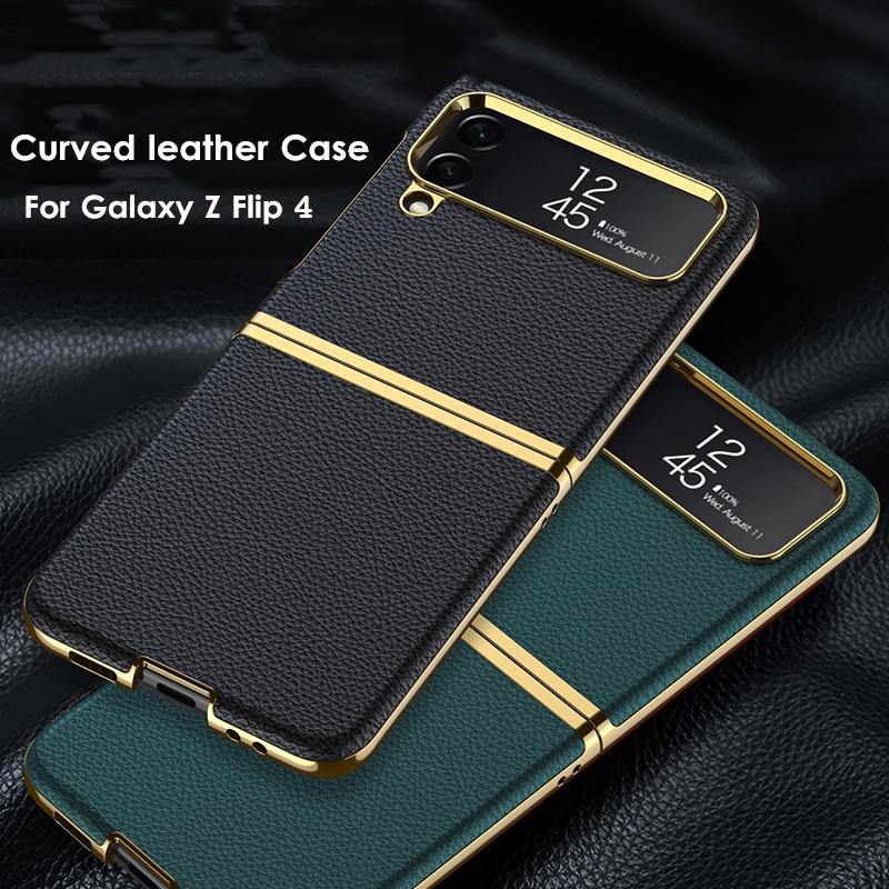 Pro Samsung Galaxy Z Flip 4 5g Pouzdro Pokovování 3D povrch Matná kůže na PC Pouzdro pro Z Flip4 5g Funda