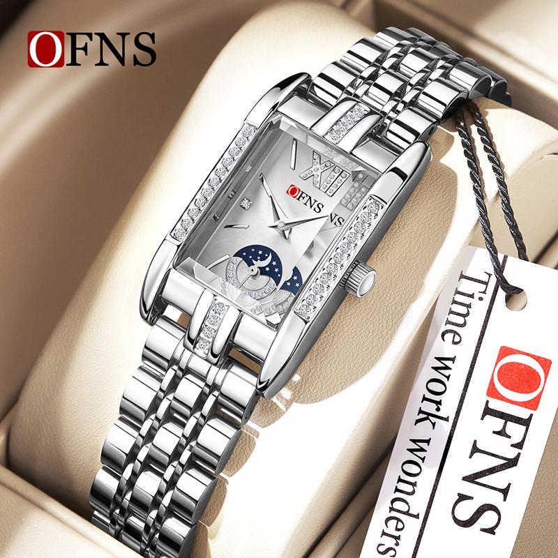 Ofns 1633 Elegant Ladies Quartz Watch Water-resistant Steel Bracelet Casual Fashion Business Watches For Woman Montre Femme