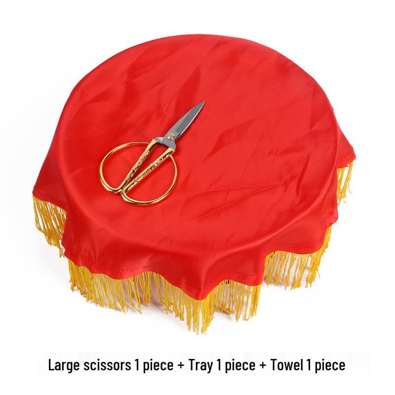 Golden Dragon & Phoenix Wedding Scissors: Handmade Alloy for Ribbon Cutting, Dowry Trays, and Happy Openings