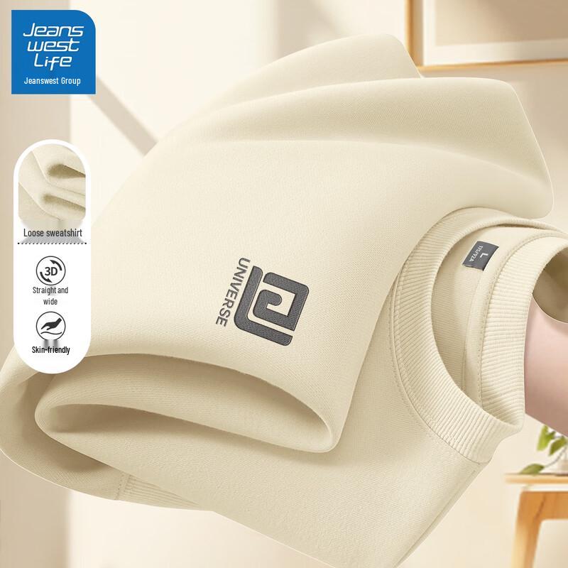 

JEANSWEST LIFE Мужской свитшот с круглым вырезом свободного кроя с принтом герба M