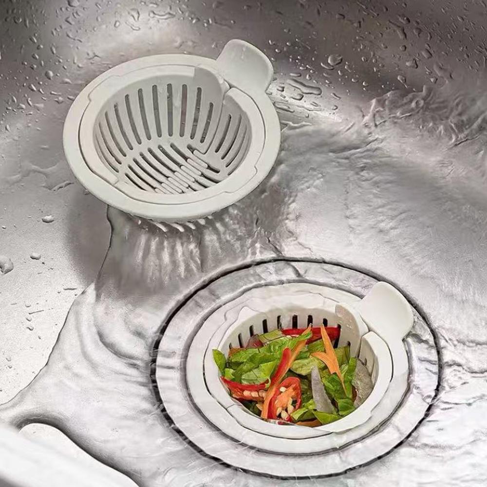 Kitchen Sink Drain Hole Filter Trap Sink Strainer ABS Bath Sink Drain Basket Tool Sink Strainer Filter