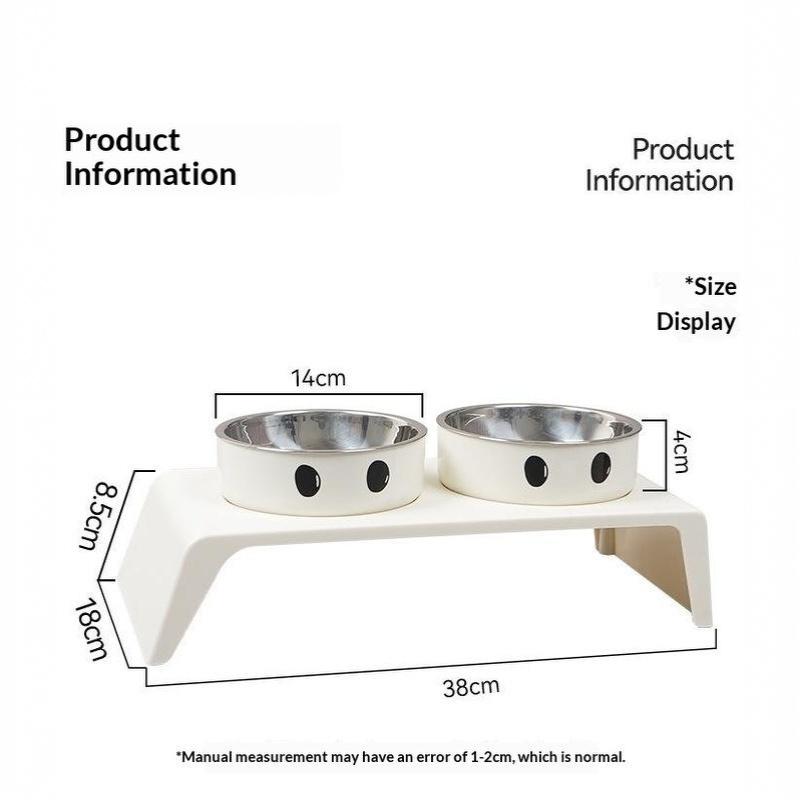Elevated Pet Feeder Raised Stand With Double Stainless Steel Food Water Bowls For Small Medium Large Dogs Cats