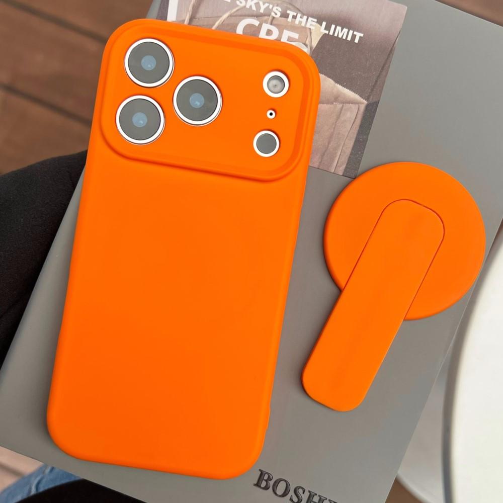2 IN 1 Liquid Silicone Grip Holder Soft Shockproof Case for Apple iPhone 17 Air 16 Plus 15 14 13 12 Pro Max 11 For Magsafe Cover