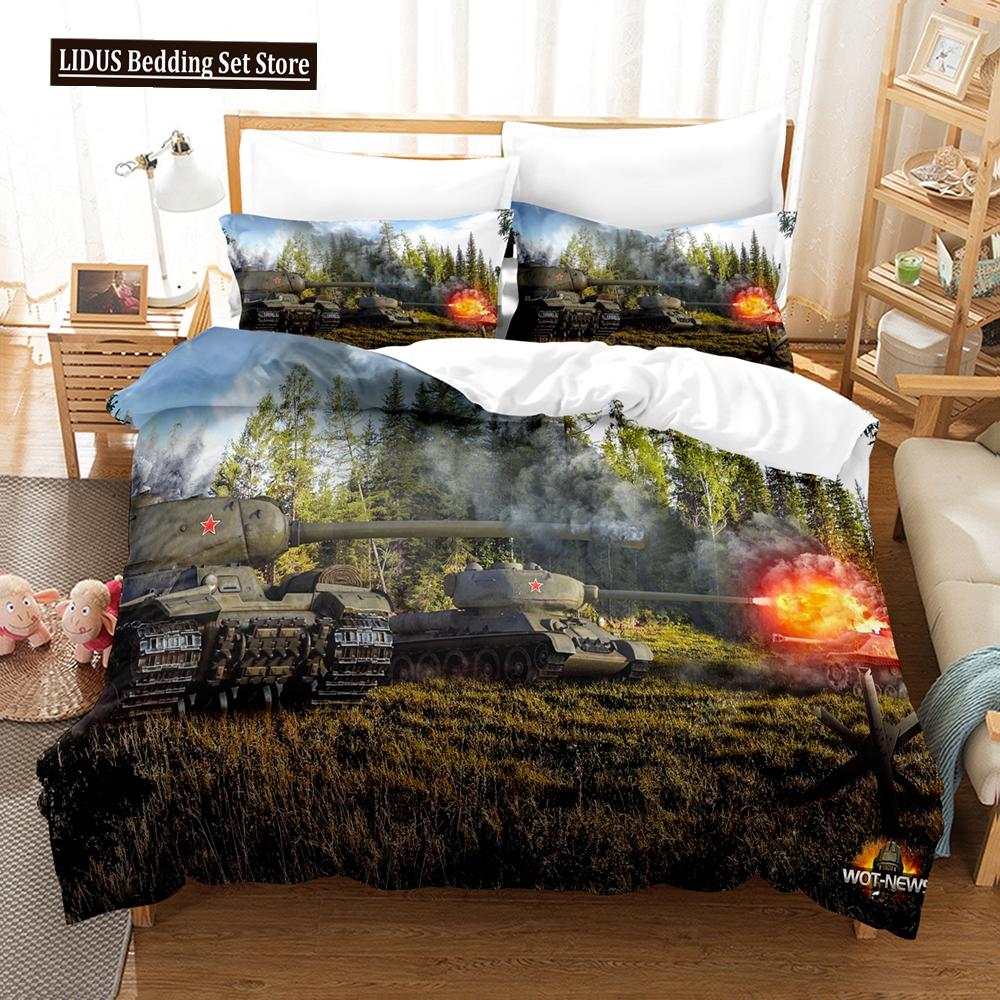 

3D Пододеяльник с принтом танка Военная тематика войны Оружие Для детей Подростков Женщин Мужчин Подарки Для украшения спальни Квин Кинг EU single(135x200cm)