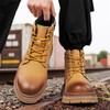 Men's Boots Lace Up Winter New High Top Leisure All-match Men's Casual Boots Non-slip Trend Rubber Men Flat Boots
