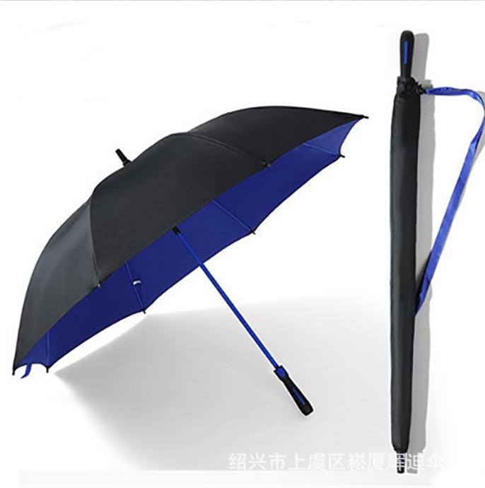 New full fiber straight golf umbrella enlarged thickened color scheme handle car business advertising umbrella printed logo