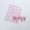 Nail Sticker Ribbon Bow White 3D Thin Diy Nail Art Decals Decoration Pink Bow Pattern Manicure Self Adhesive Nail Decals