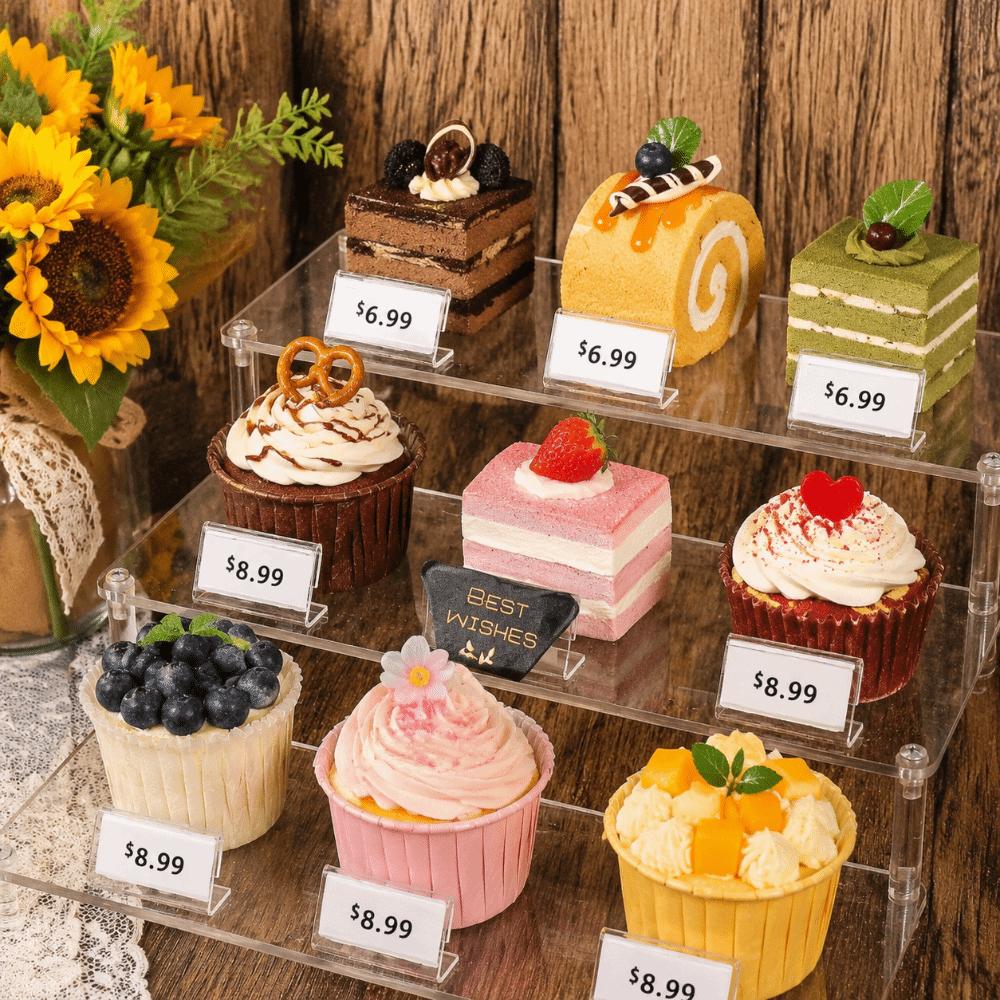10Pcs L Shape Small Label Holder Acrylic Sign Card Stand New Price Tag Clip Stand