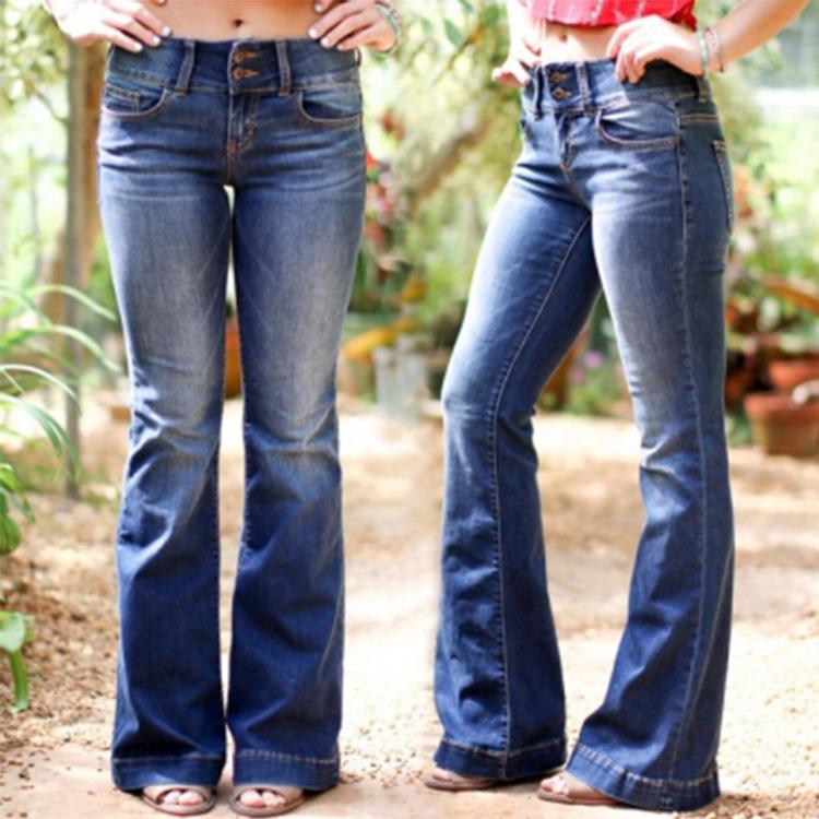 Pantaloni in stile europeo e americano, Jeans da donna, Jeans a vita alta  abbottonati lavati, Pantaloni da donna acquista in modo economico —  spedizione gratuita, recensioni reali con foto — Joom