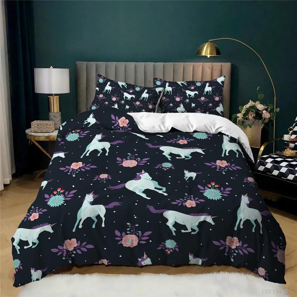 Bedding Sets Adults Children Winter Duvet Cover Sets Kids,twin Full Queen King Bedroom Set  Home Textile Bed Cover Set Unicorns
