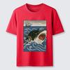 Cat Hunting Shark Classic T-Shirt Fashion Short Sleeve O-neck Pure Cotton Tees Men's Sports Harajuku Chic Tunics Oversize