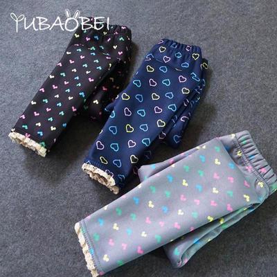 Girls Leggings Colorful Cartoon Leggings Girls Plus Velvet Pants Girls Lace Warm Teens Trouser