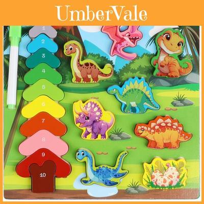 Wooden Shape Matching Animals Dinosaurs Insects Puzzle Board For Kids Learning And Development