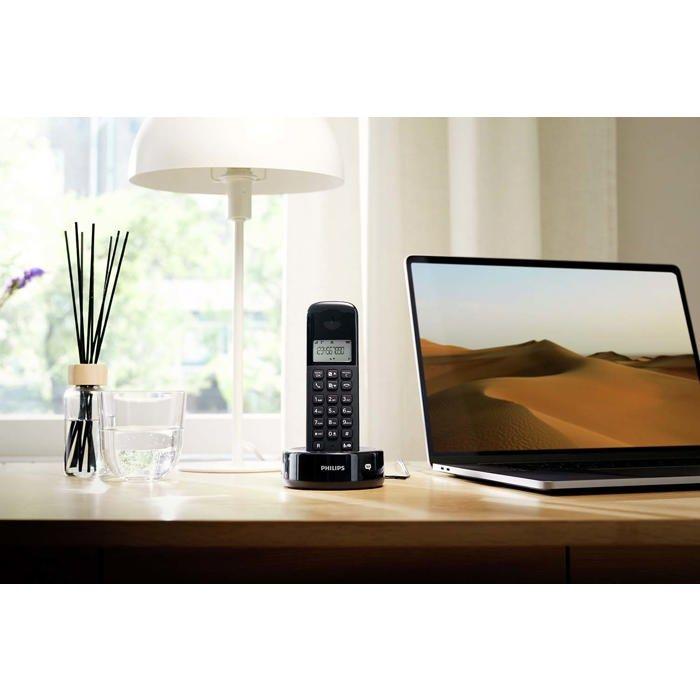 Téléphone sans fil - PHILIPS - D1651B/01 - DECT - Noir - Écran 1,6 pouces