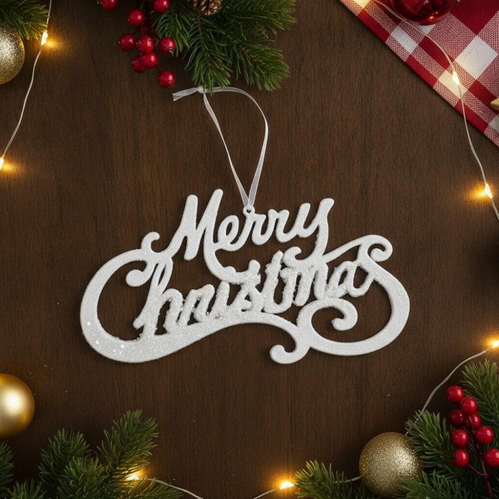 Glitter Christmas Merry Letter Sign Dazzling Xmas Tree Hanging Ornament Wreath