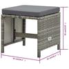 5 Piece Garden Dining Set with Cushions Poly Rattan Grey