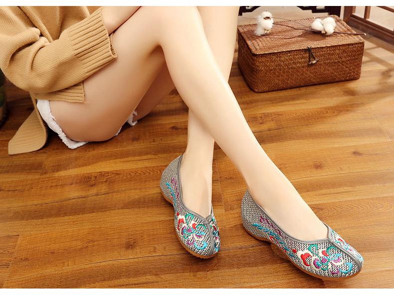 Phantom 2023 Dámské zahuštěné podrážky z hovězí kůže Vyšívané etnické taneční boty