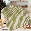 Olive Green Zebra Winter Summer Flannel Blanket Throw Fleece Soft Fuzzy Plush Cozy Fleece Blankets for Sofa Ideal Gifts