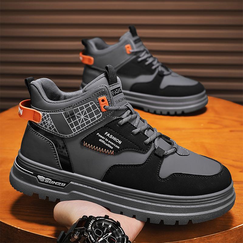 Neue Herren Klassische Herbst- und Wintermode High-Top Dicke Sohle Skateboard-Schuhe Bequeme Weiche Sohle Basketball Sneaker