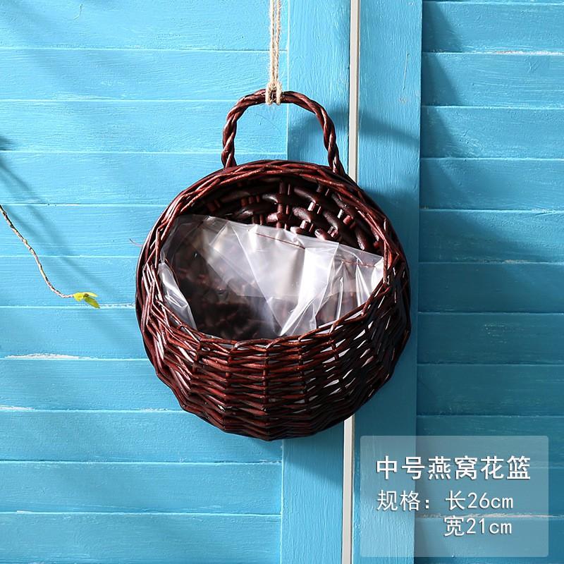 Handwoven Willow Wall Hanging Basket Decor Indoor Plants Rustic Boho Home Small Medium Large Sizes