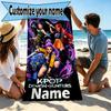 Custom Name Personalized KPop Demon Hunters Print Beach Towel, for Trip Camping Beach Party Home Decor, Birthday Gift for Family & Friends
