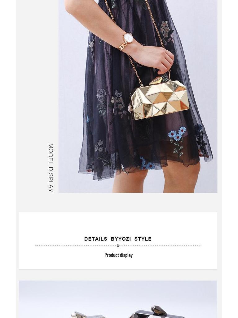 Pailletten-Clutch mit Eisen-Schnalle für Damen - Abend-Handtasche