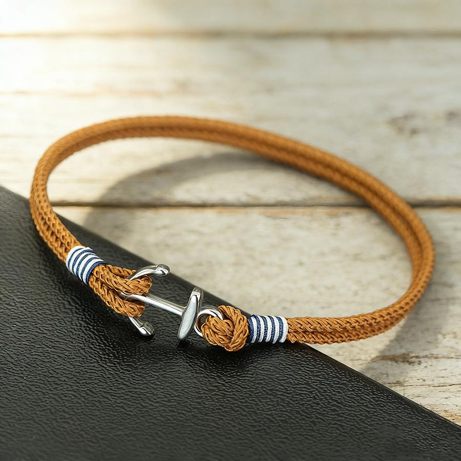 Snyggt Ankararmband för Män Rostfritt Stål Utvalt Högkvalitativt 2 mm Flätat Rep Som Inte Bleknar Eller Deformeras Pulseria Homme