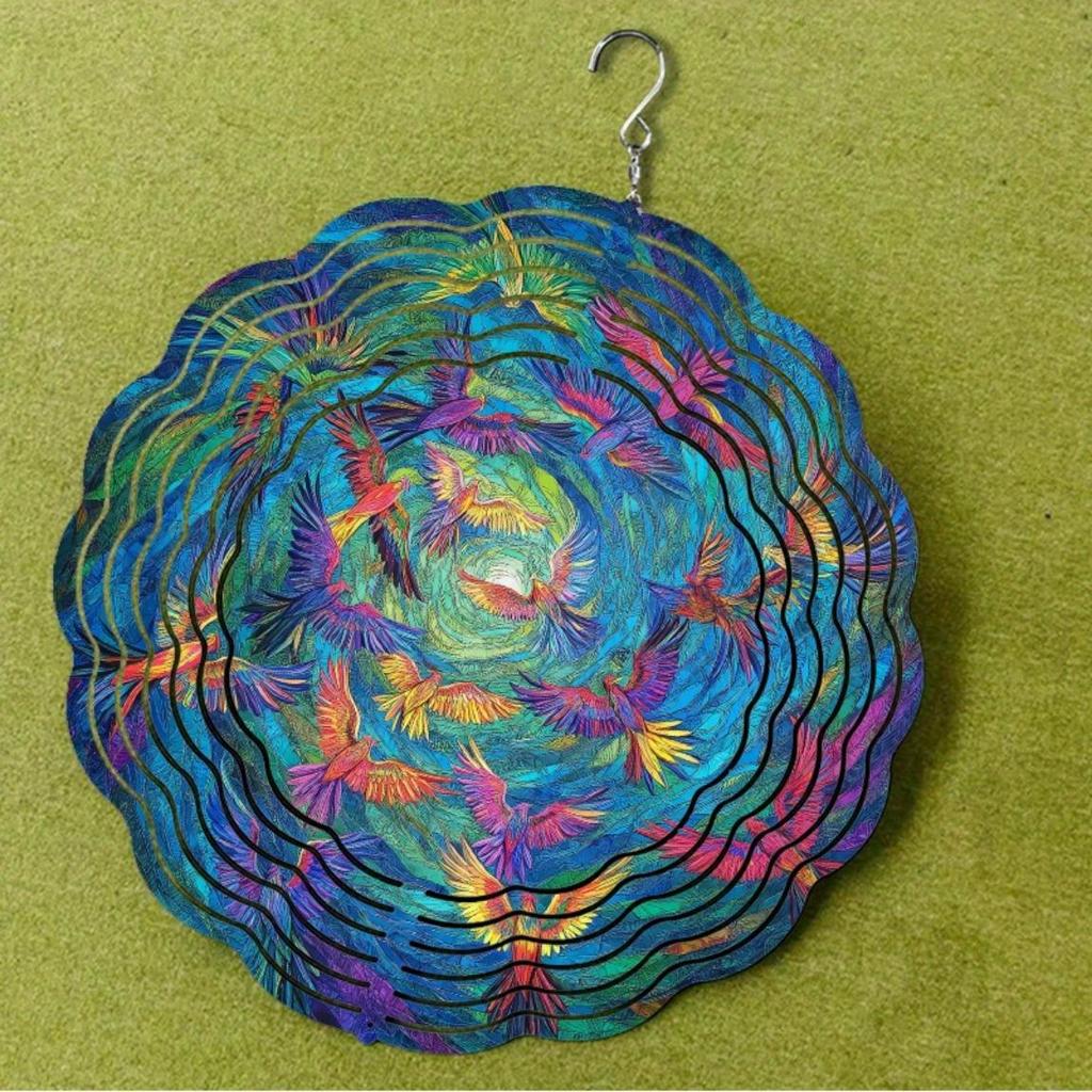 Vibrant Phoenix Wind Chime Colorful Metal Garden Decor with 360 Hook Ideal for Spring Summer Balcony Outdoor Space Durable Wind Chimes for Patio Yard