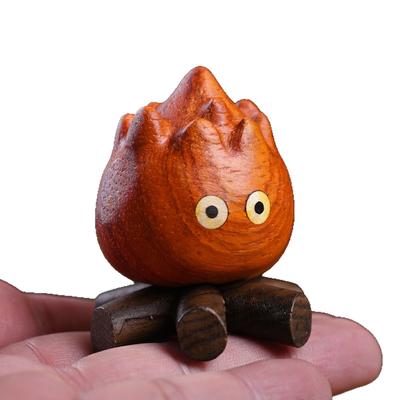 Stickman Cassifa Solid Wood Carving Tabletop Ornament Cute Card Magnetic Creative Wooden Car Interior