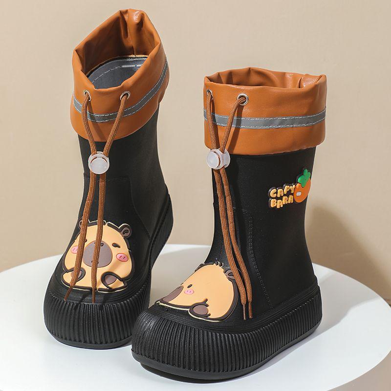 Kinder-Capybara-Gummistiefel: Süß, Wasserdicht, Rutschfest, Niedriger/Mittlerer Schaft, Warm